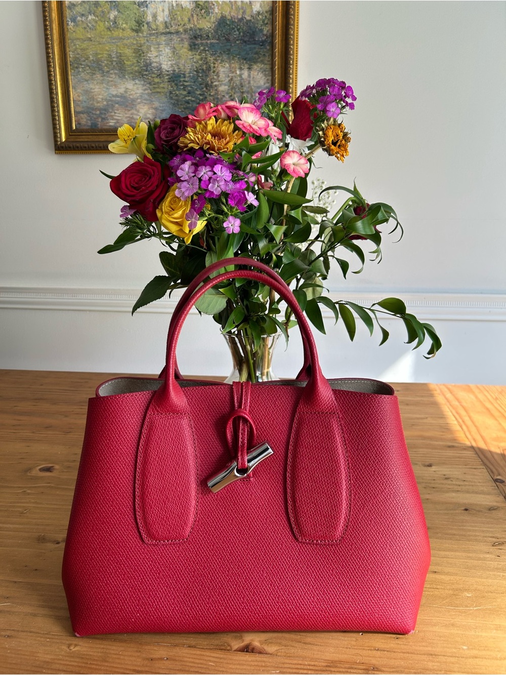 Longchamp Red Roseau Bag